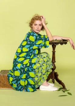 Gudrun Sjödén Kimono Limone Aus Viskosegewebe* Strickjacken|Hippie-Mode