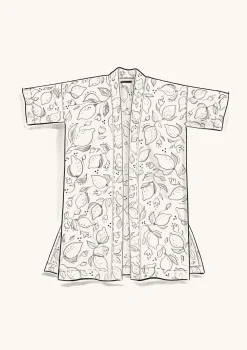 Gudrun Sjödén Kimono Limone Aus Viskosegewebe* Strickjacken|Hippie-Mode