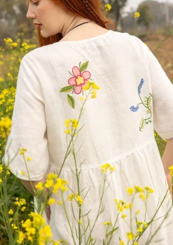 Gudrun Sjödén Kleid Blombukett Aus Leinengewebe* Kleider|Leinenkleidung