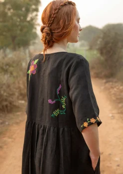 Gudrun Sjödén Kleid Blombukett Aus Leinengewebe* Kleider|Leinenkleidung