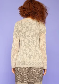 Gudrun Sjödén Pointelle-Strickjacke Luisa Aus Leinen/Recycling-Baumwolle* Strickjacken|Leinenkleidung