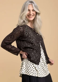 Gudrun Sjödén Pointelle-Strickjacke Pezenas Aus Leinen/Recycling-Baumwolle* Schwedische Mode|Strickjacken