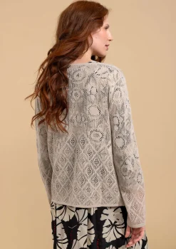 Gudrun Sjödén Pointelle-Strickjacke Pezenas Aus Leinen/Recycling-Baumwolle* Strickjacken|Leinenkleidung